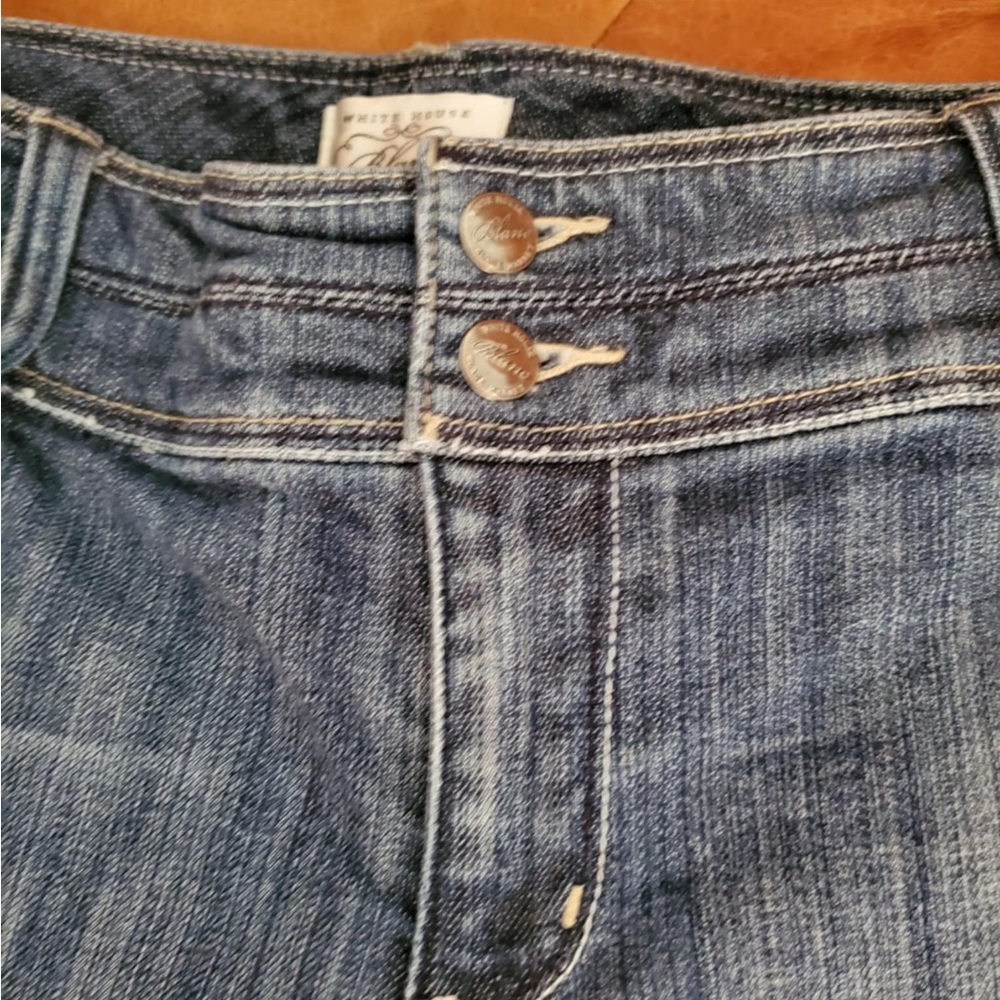Y2K White House Black Market Blanc Denim Bermuda Shorts Sz 8 - Picture 2 of 6